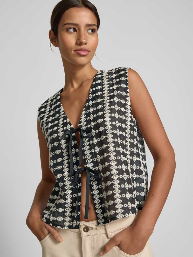 JAKE*S STUDIO WOMAN Relaxed fit blouse met vetersluiting