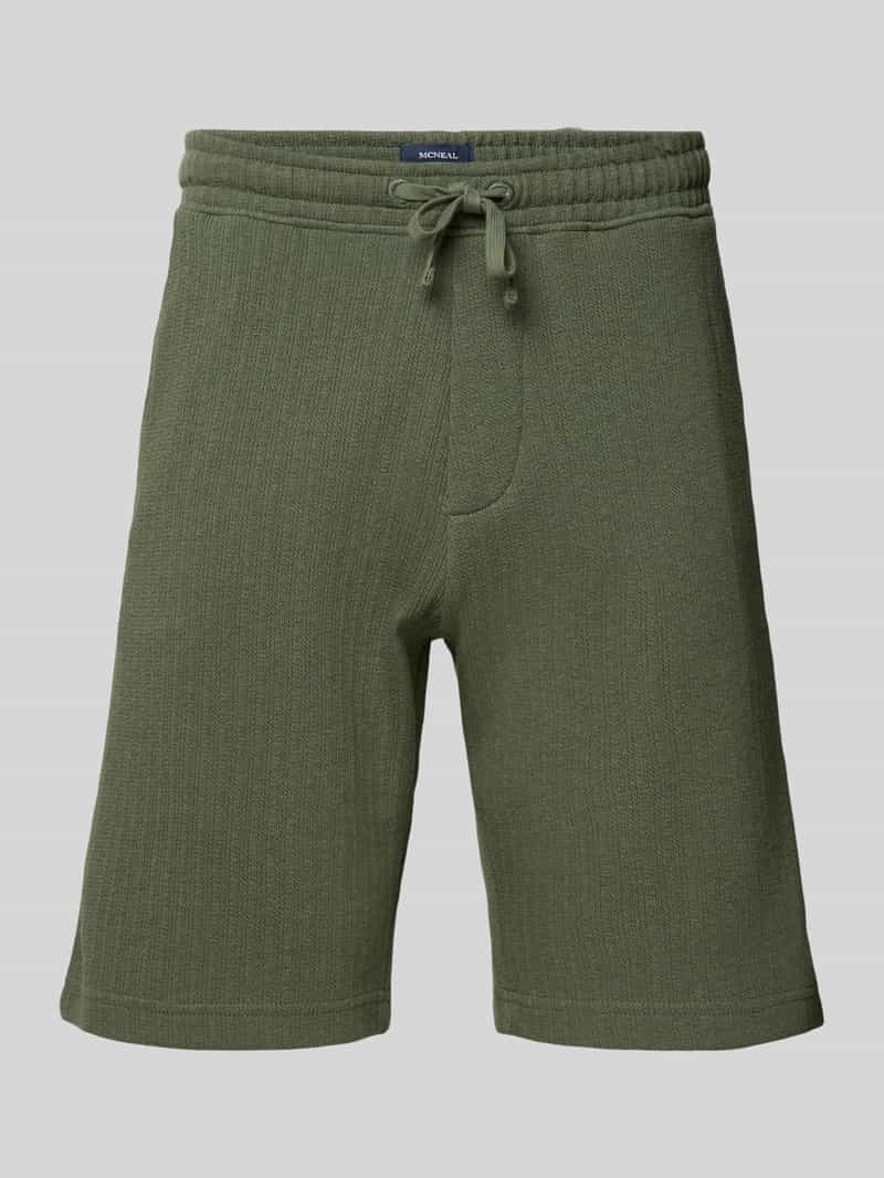 Korte regular fit broek met structuurmotief