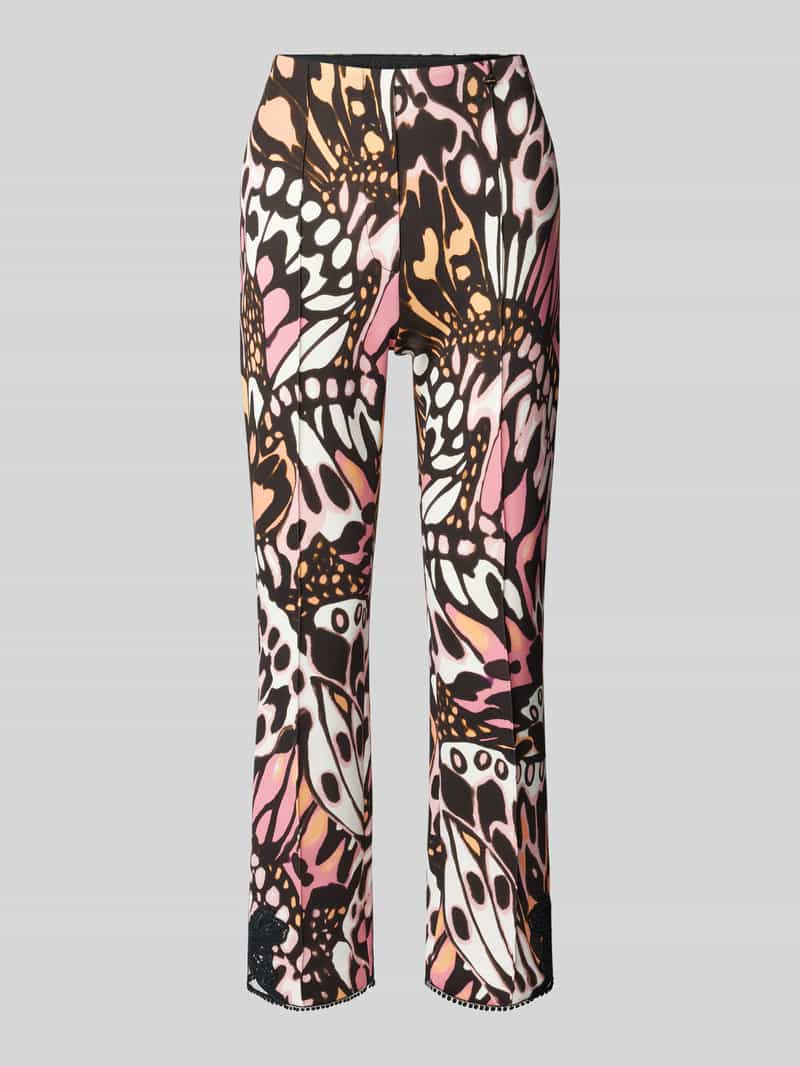 Marc Cain Feminine fit stoffen broek met vaste persplooien