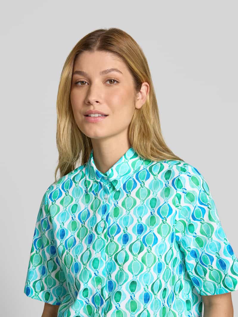 Eterna Regular fit blouse in all-over look met 1 2-mouwen
