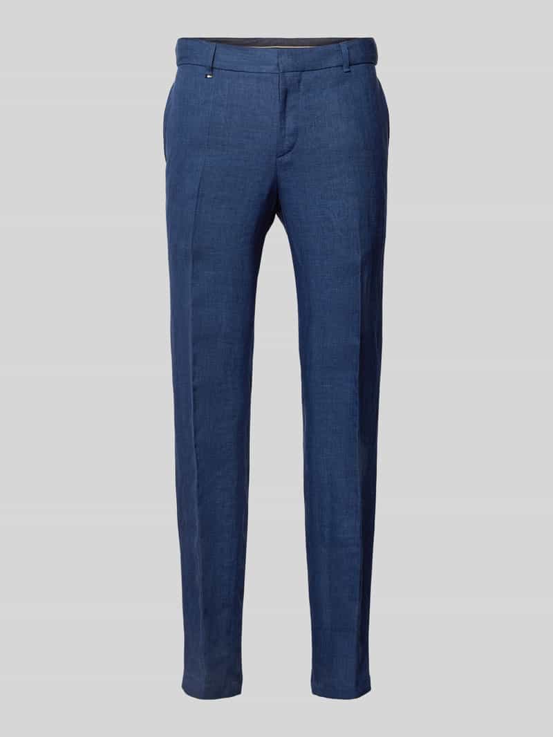 Boss Slim fit linnen broek met achterzakken model 'Genius'