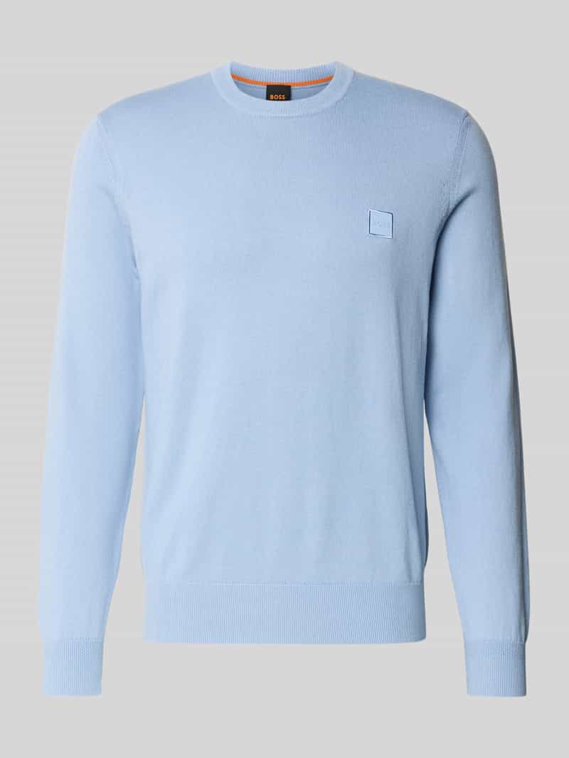 Boss Orange Regular fit gebreide pullover van een mix van katoen en kasjmier