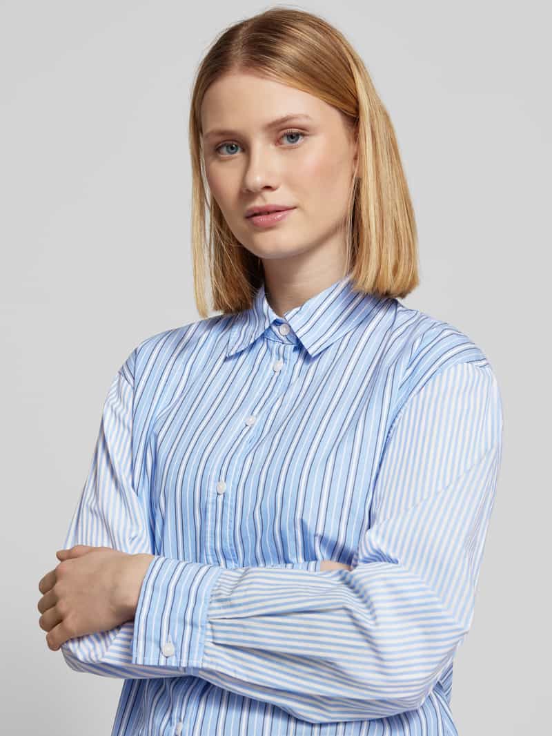 s.Oliver RED LABEL Relaxed fit overhemdblouse van katoen en popeline met streepmotief