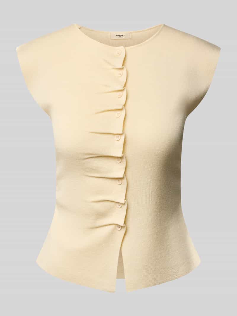 SUNCOO PARIS Mouwloos vest met rimpelingen model 'PAGNI'