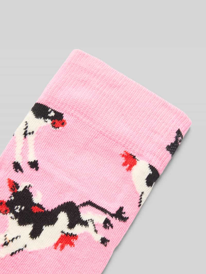 Happy Socks Sokken met motiefstitching model 'Cow'