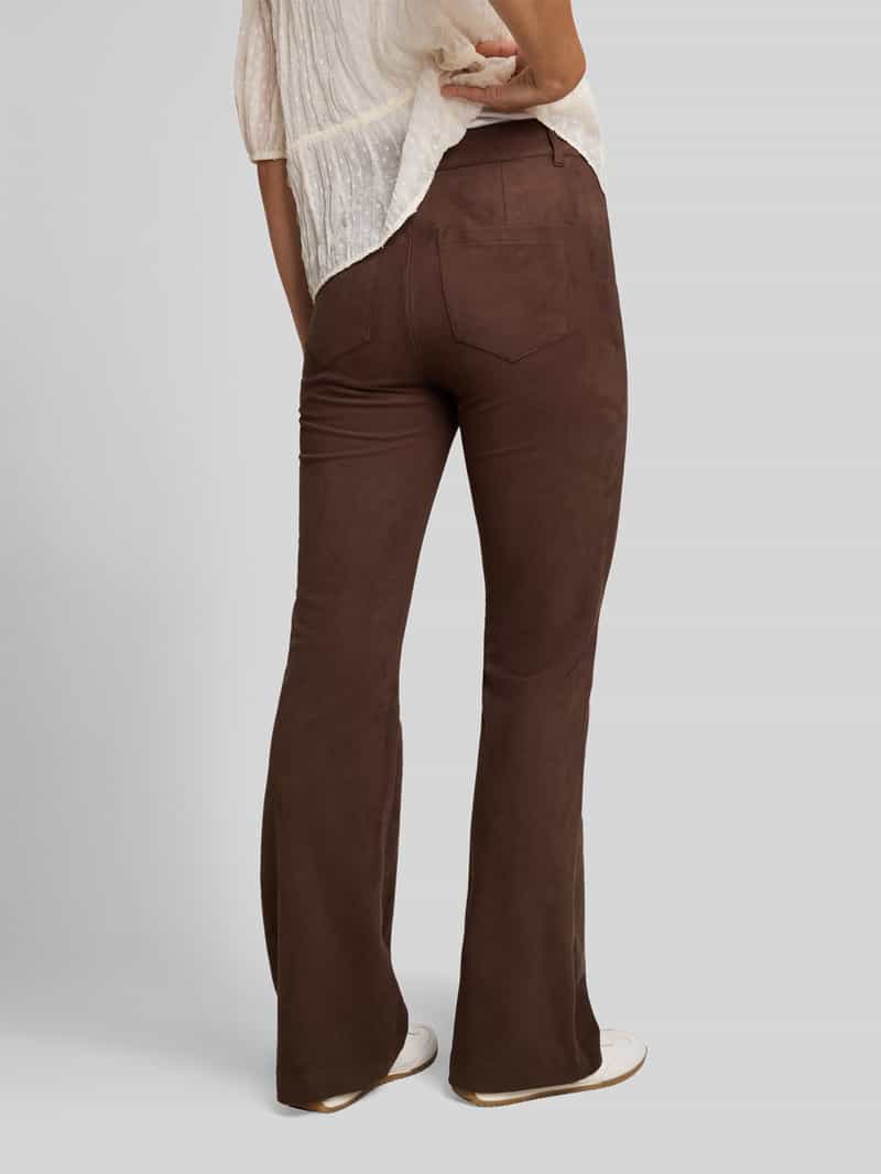 Tom Tailor Denim Regular fit leer- imitatieleren broek met achterzakken