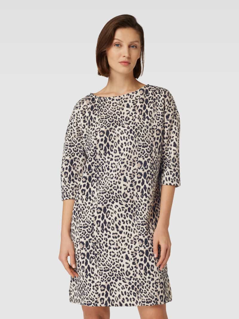 Jurk met effen design en dierenprint Christian Berg Woman