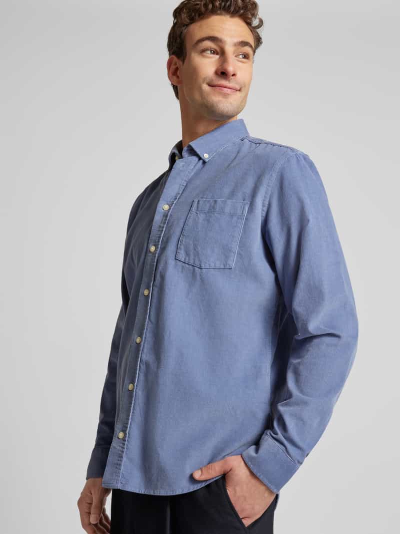casual friday Regular fit corduroy overhemd met button-downkraag model 'ANTON'