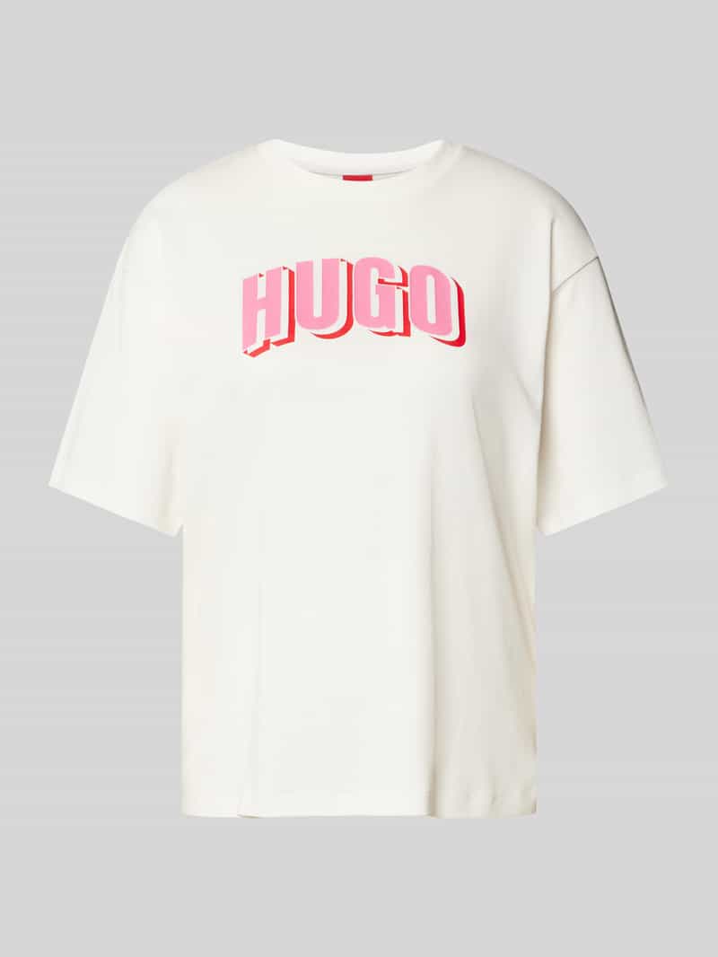 HUGO T-shirt met labelprint model 'Dazalena'