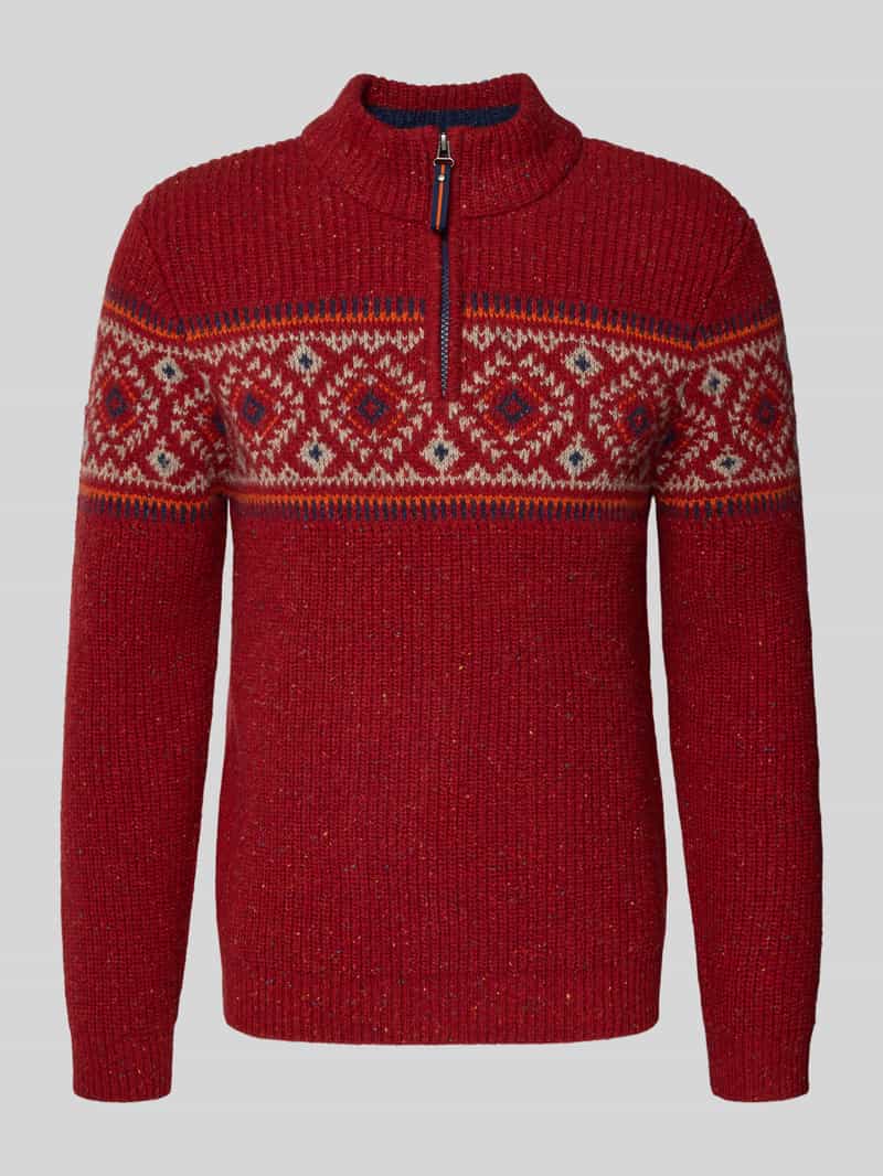 RAGMAN Noorse trui van wolmix met schipperskraag