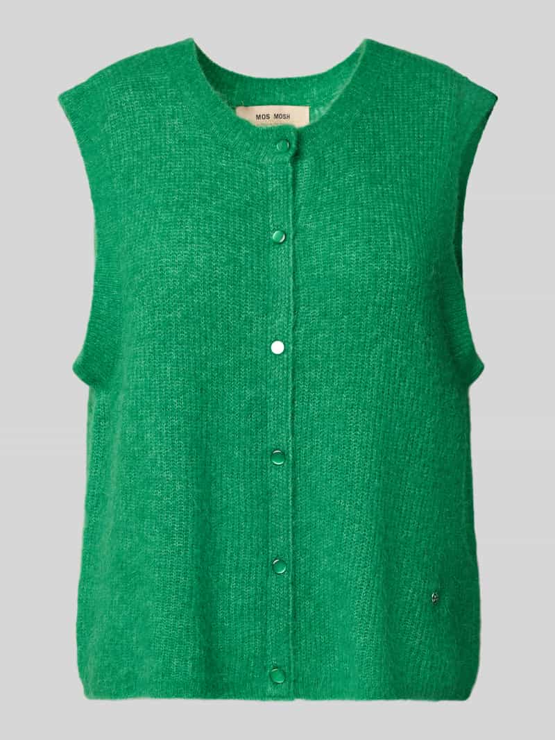 MOS MOSH Mouwloos vest van wolmix met ronde hals