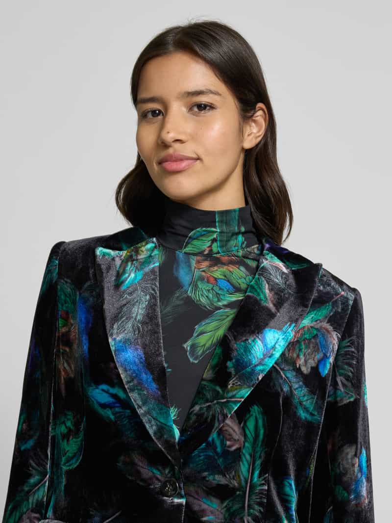 Marc Cain Slim fit blazer van wolmix met klepzakken