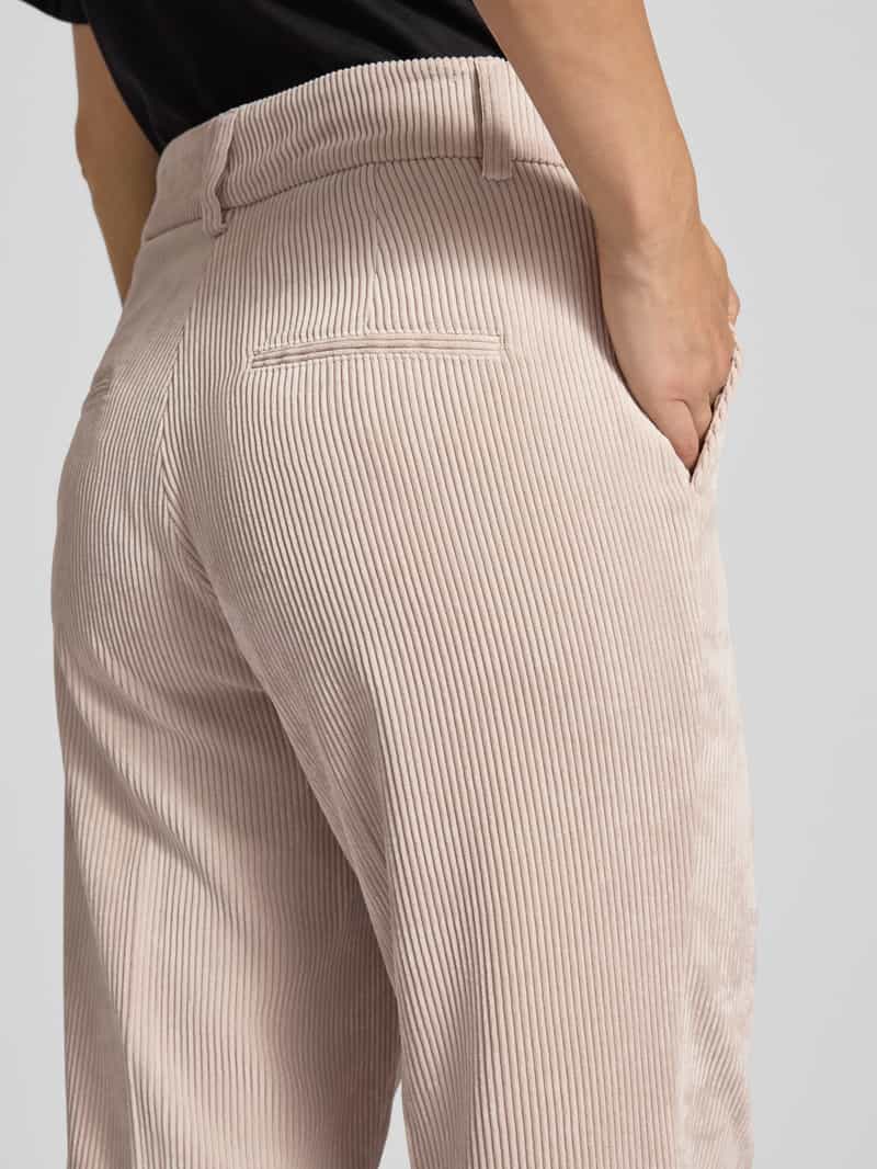 CAMBIO Wide fit corduroy broek met persplooien model 'Amelie'