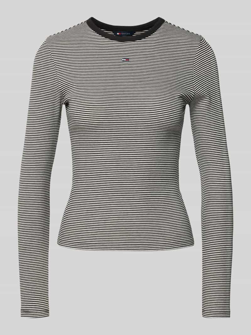 Tommy Jeans Slim fit shirt met lange mouwen van katoenmix