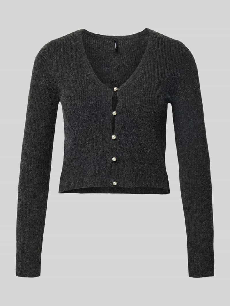 Only Gebreide trui ONLRICA LIFE LS VNECK PEARLCARD KNT
