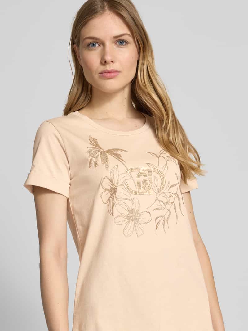 LIU JO SPORT T-shirt met geribde ronde hals