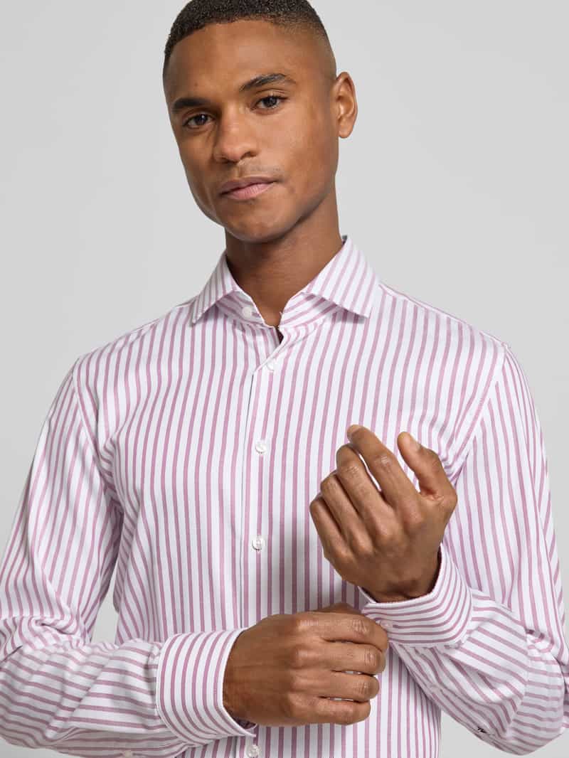 seidensticker Slim fit zakelijk overhemd van katoen met kentkraag