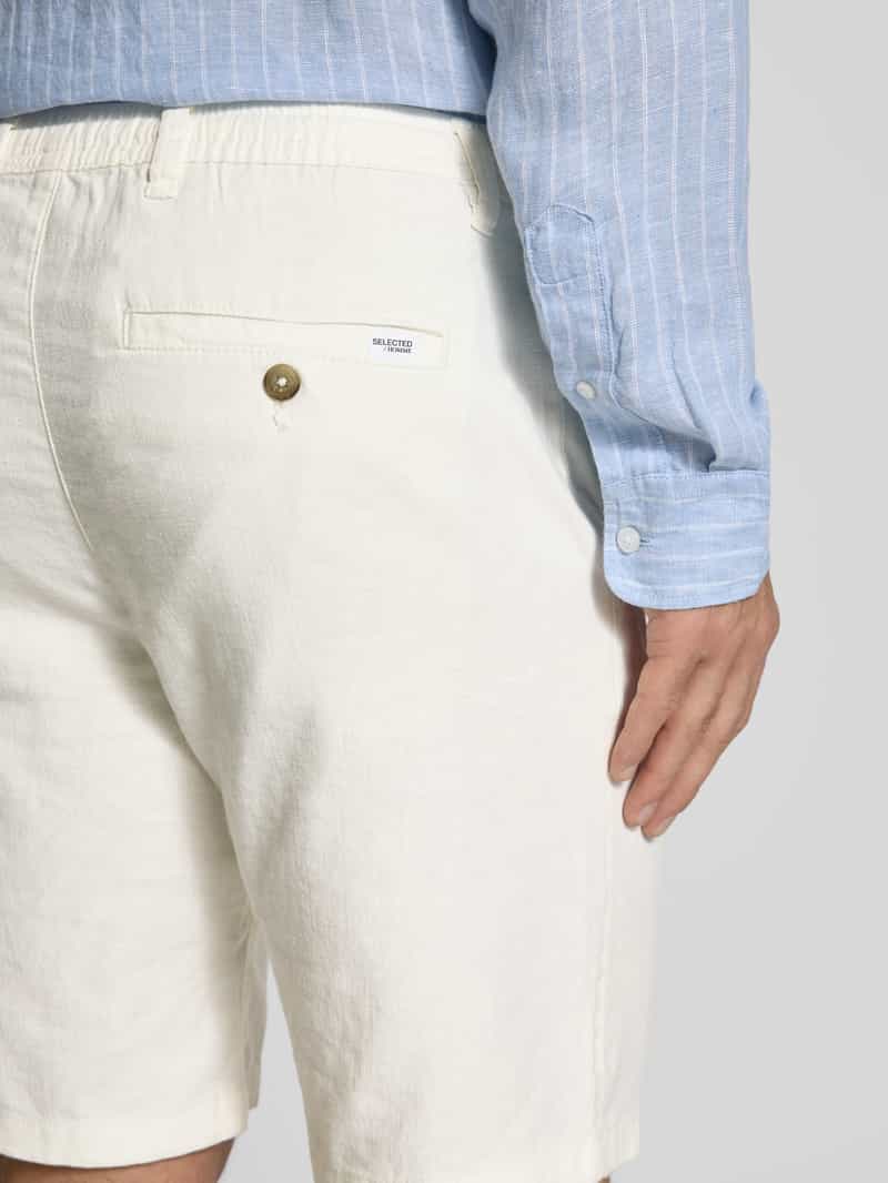 Selected Homme Korte regular fit broek met achterzakken