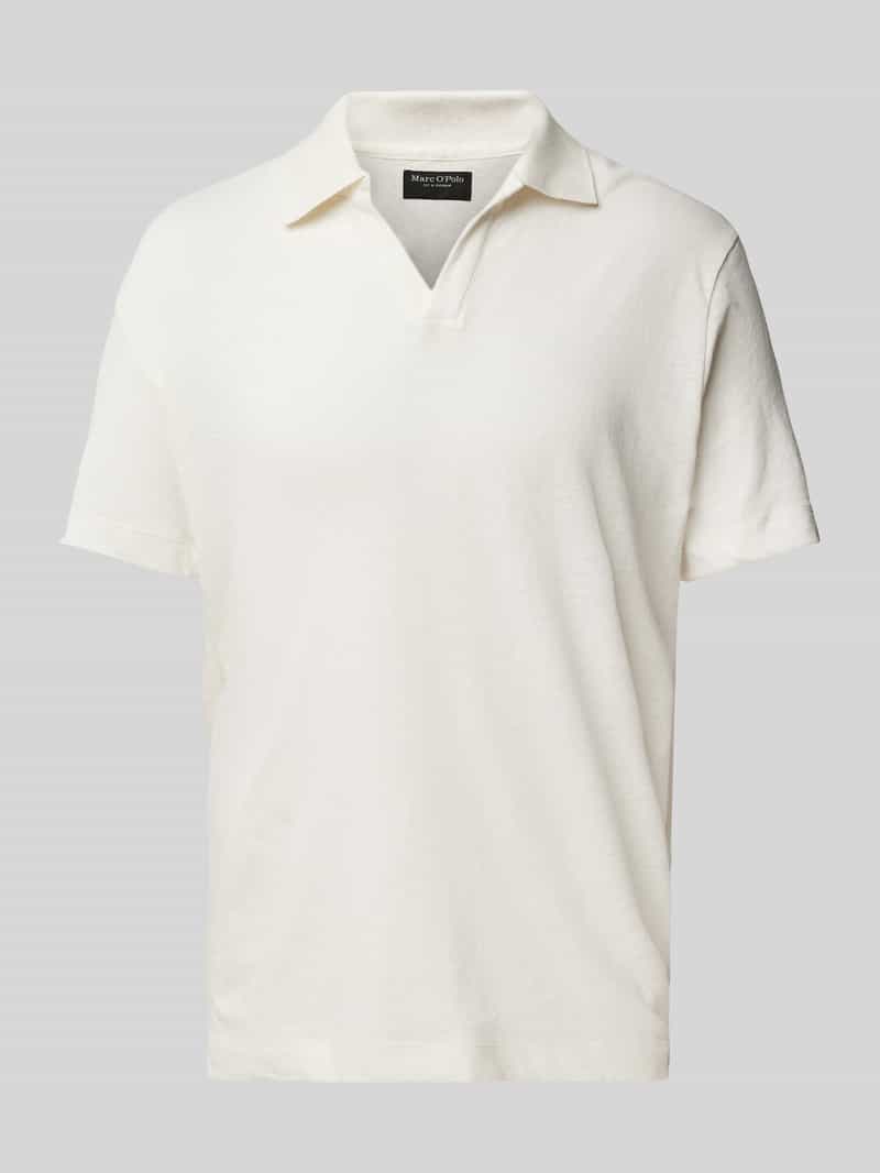 Marc O'Polo Regular fit poloshirt van een mix van katoen en linnen