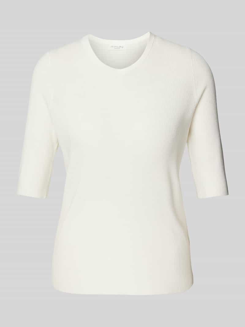 Christian Berg Woman Gebreide pullover met geribde ronde hals