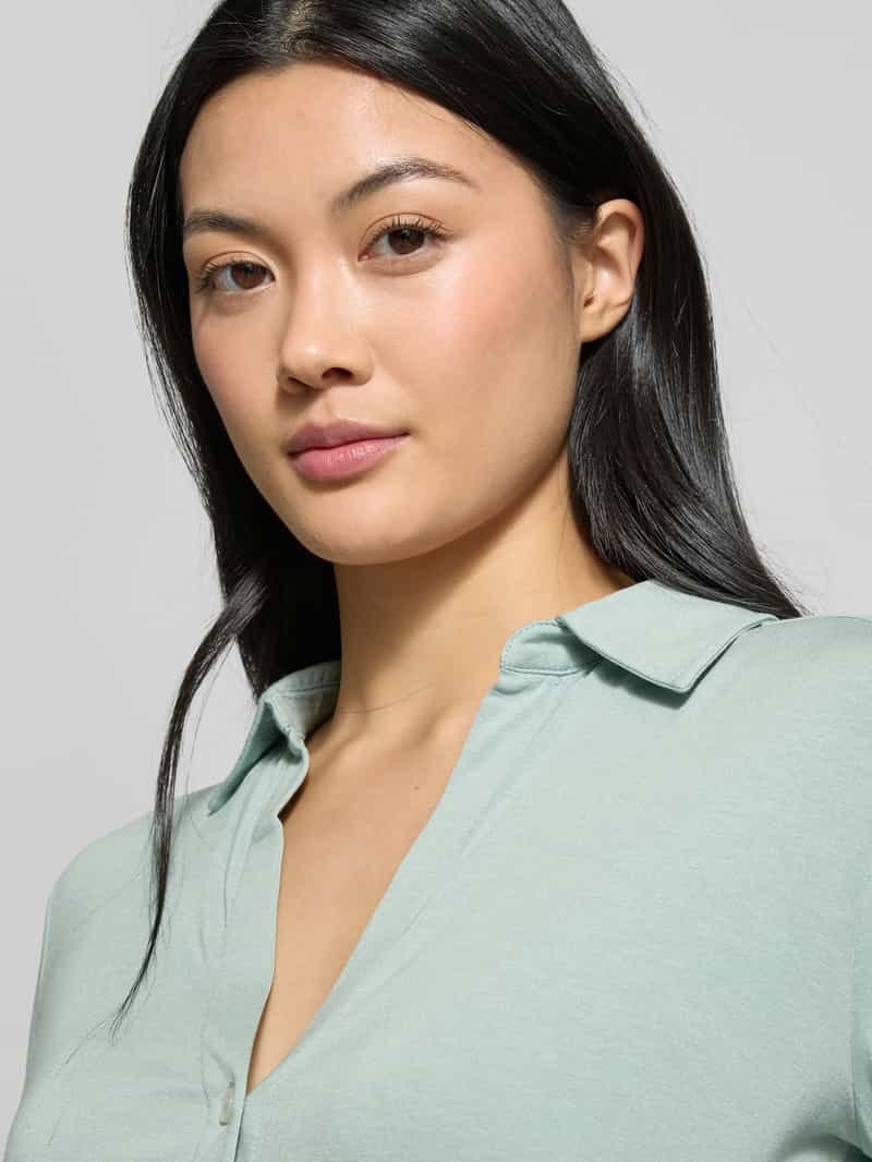 Marc O'Polo Regular fit shirt met 3 4-mouwen en flapkraag