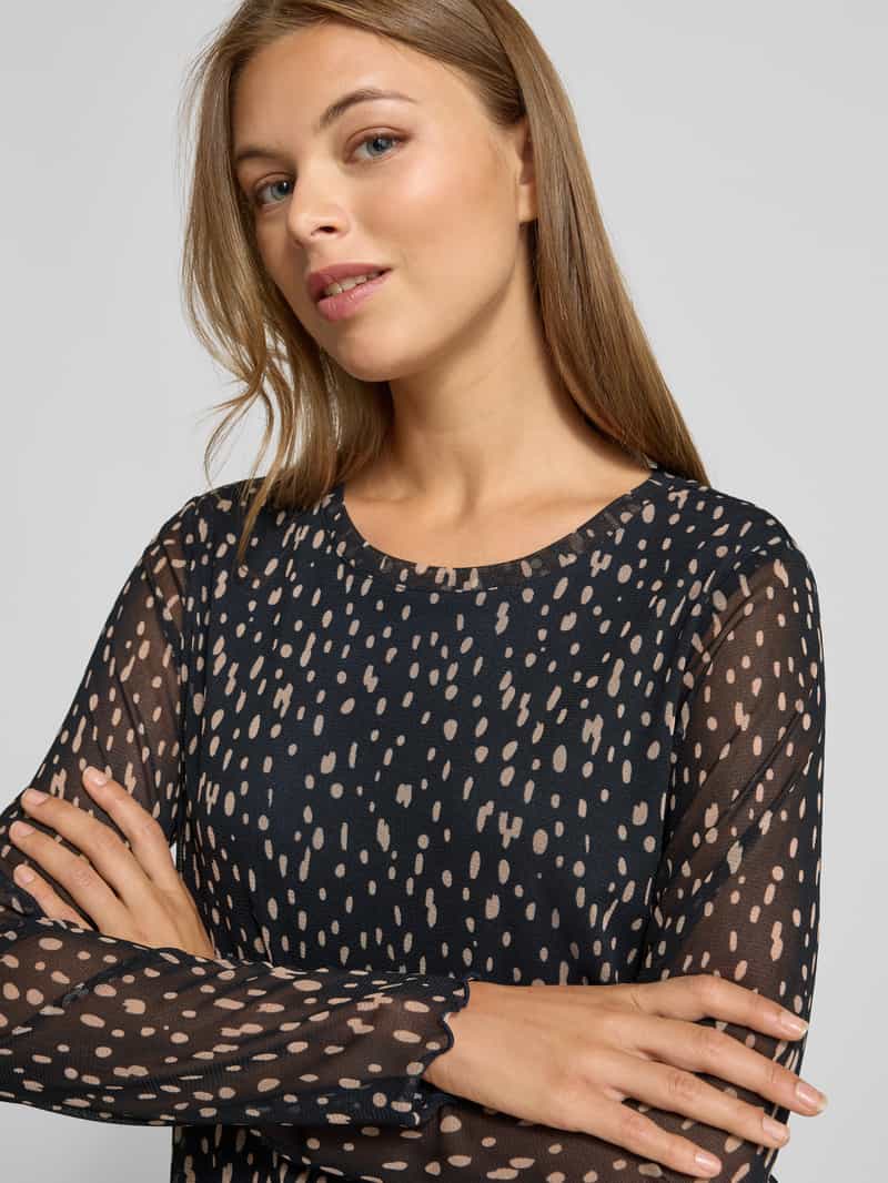 Smith and Soul Shirt met lange mouwen van mesh met ronde hals