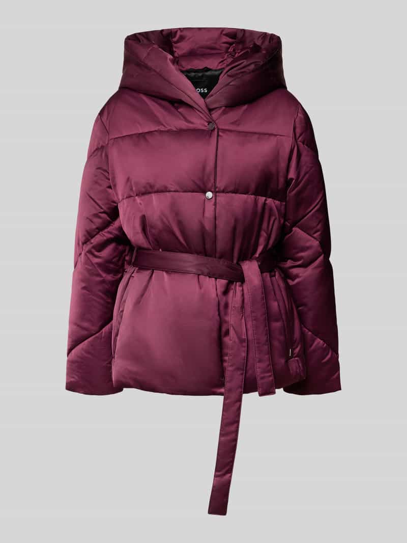 Boss Regular fit gewatteerde lange jas met viscose model 'PLYSSA'