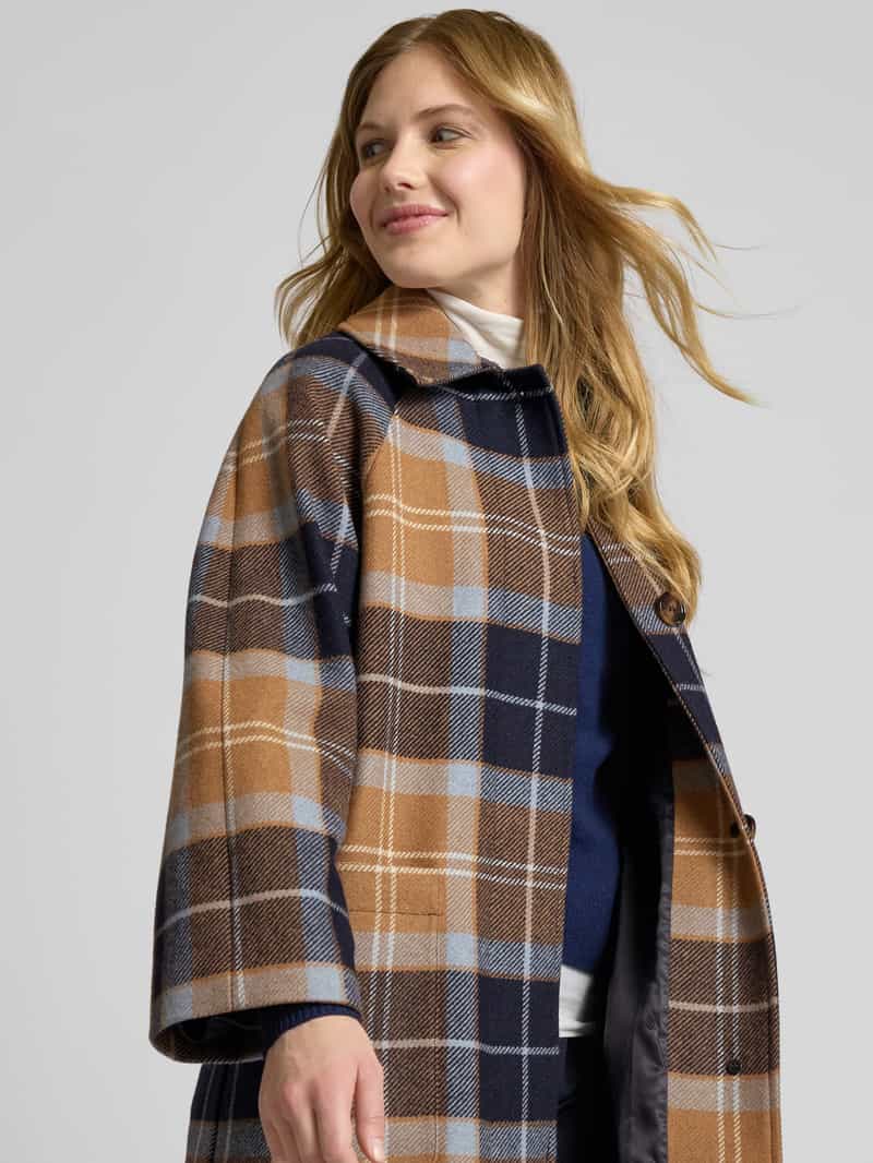 Barbour Wollen mantel met platte kraag model 'Kira'