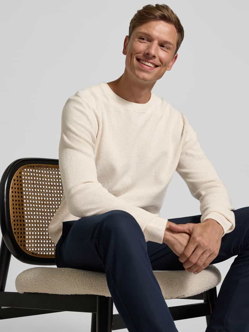 Tom Tailor Regular fit gebreide pullover van zuiver katoen