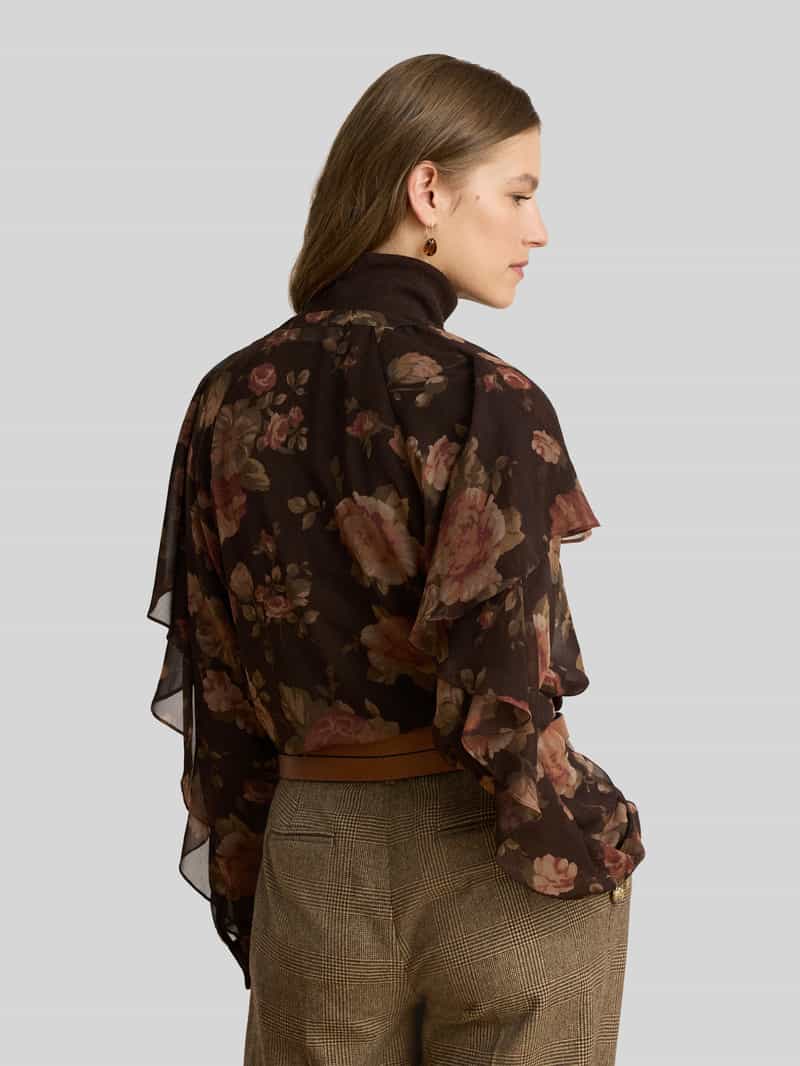 Lauren Ralph Lauren Regular fit blouse met lange mouwen met volantmouwen