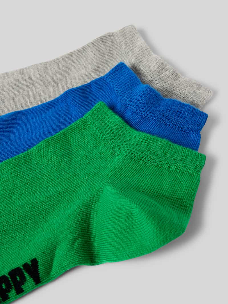 Happy Socks Sneakersokken met stretch model 'Solid' in een set van 3 paar