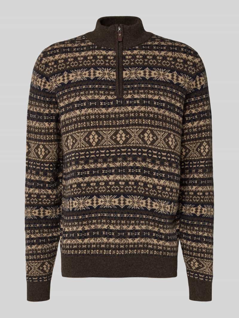 FYNCH-HATTON Regular fit pullover van zuivere wol model 'Jacquard'