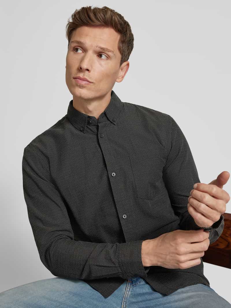 Tom Tailor Denim Shaped fit vrijetijdsoverhemd met fijn meerkleurig structuurmotief