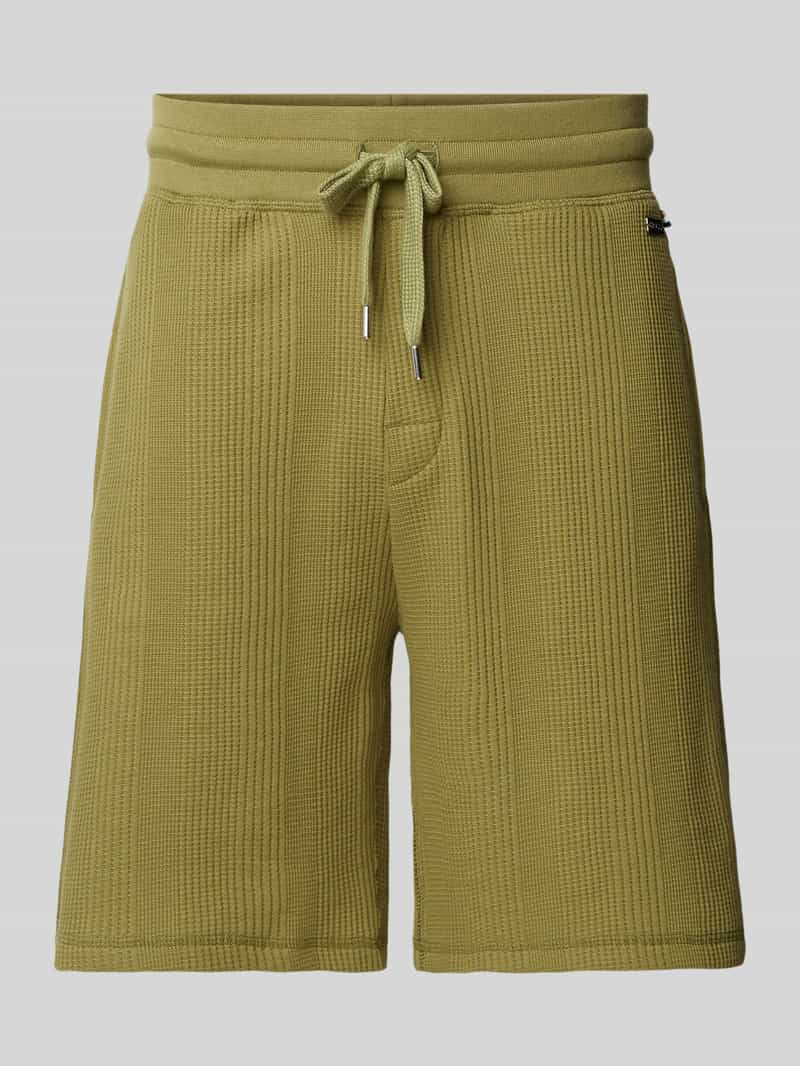 Boss Korte regular fit broek met structuurmotief