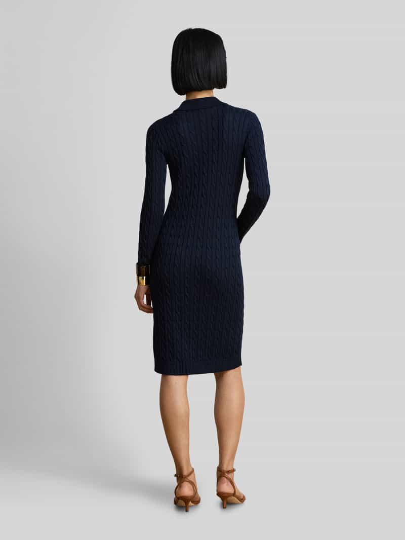 Lauren Ralph Lauren slim fit tricotjurk van mix van katoen en viscose