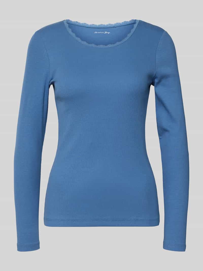 Christian Berg Woman Slim fit shirt met lange mouwen en kant