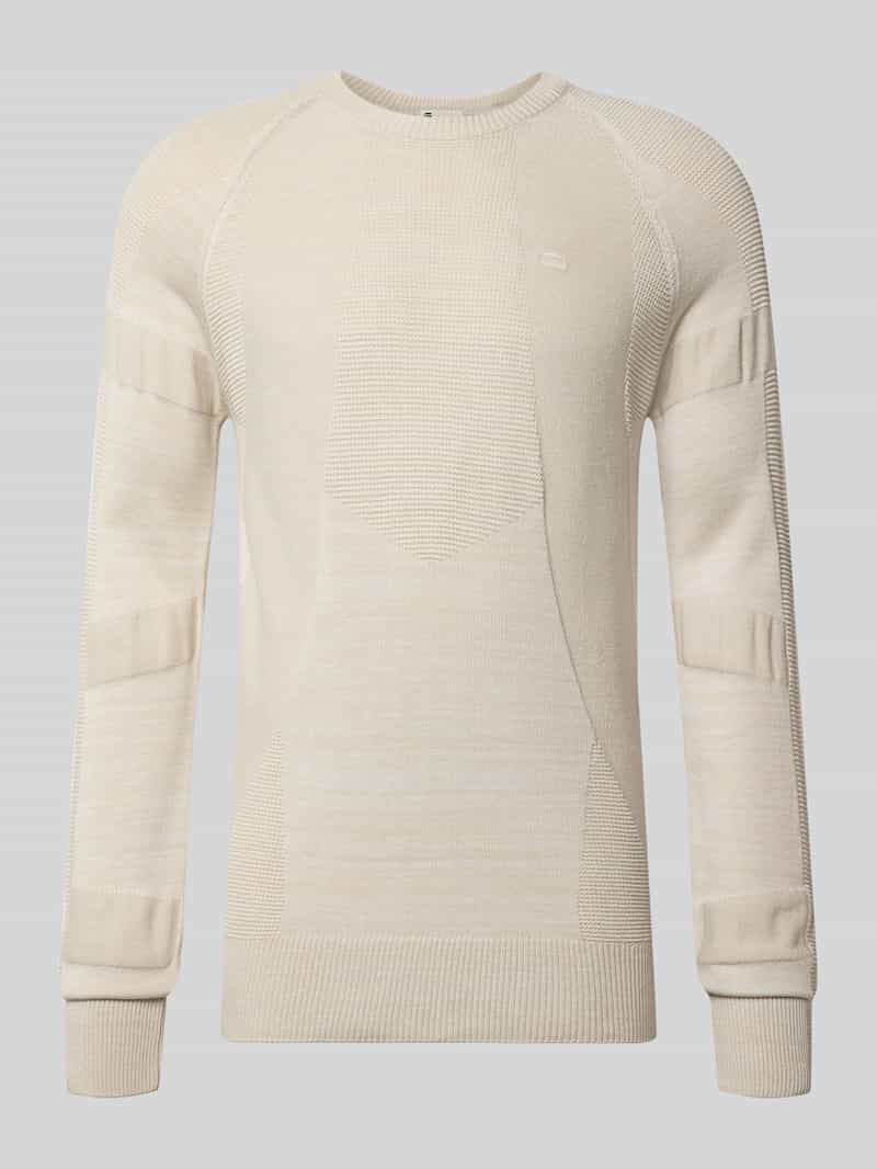 G-Star Raw Gebreide pullover met logostitching en ronde hals