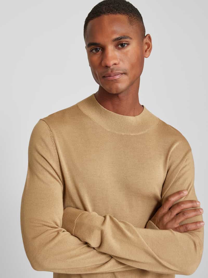 Selected Homme Gebreide pullover met opstaande kraag model 'TRAY'