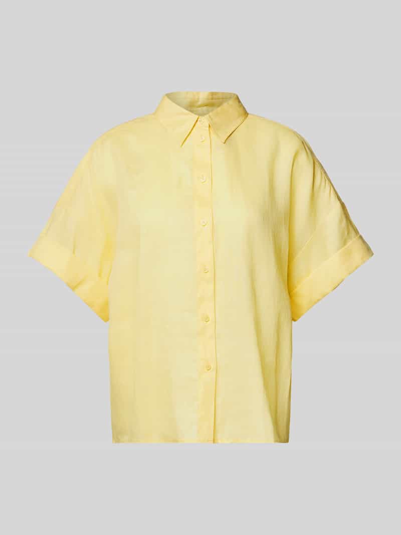 Boss Orange Blouse van ramie met extra brede schouders model 'Bisenas'