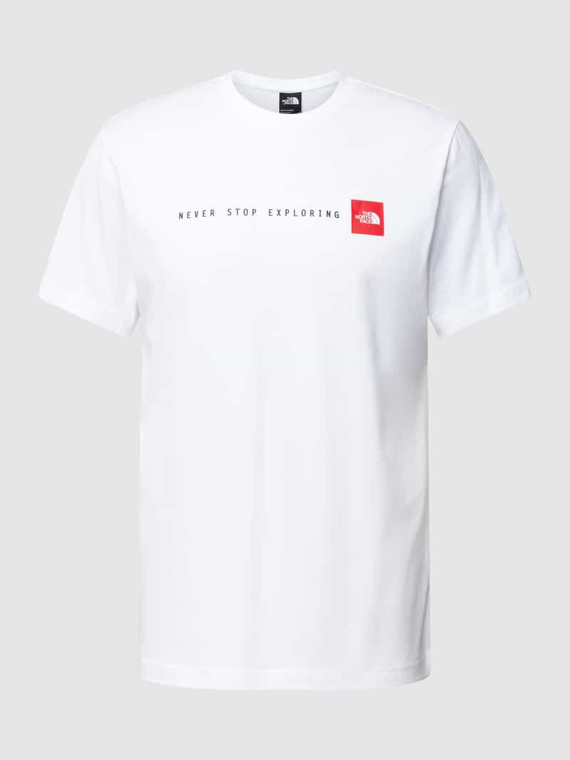The North Face T-shirt met labelprint model 'NEVER STOP EXPLORIN'