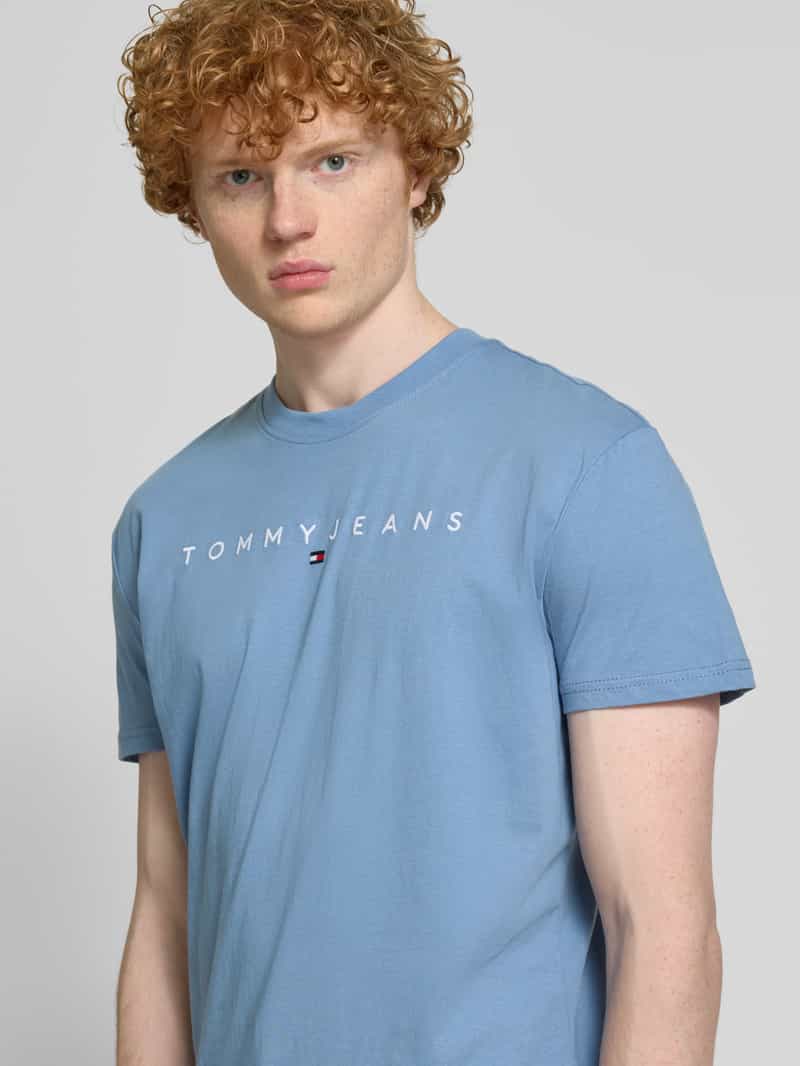 Tommy Jeans Regular fit T-shirt van puur katoen met labelstitching