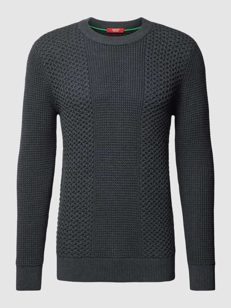 Esprit collection Gebreide pullover met ribboorden