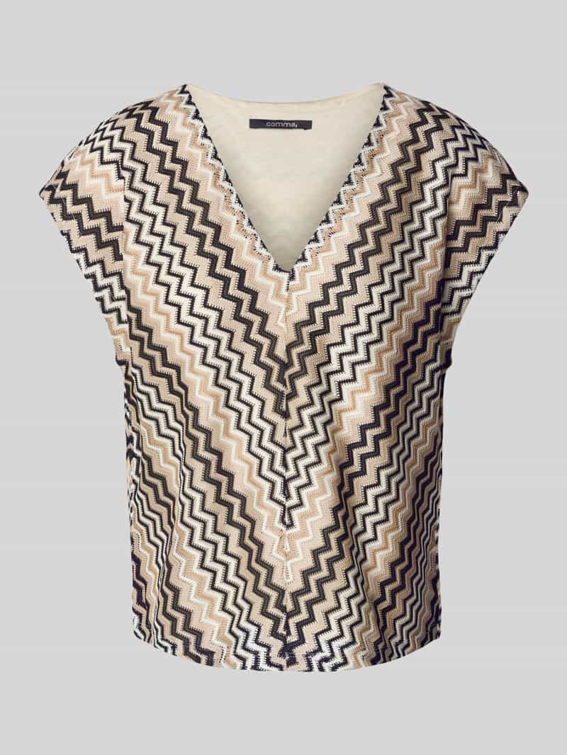 comma T-shirt met V-hals