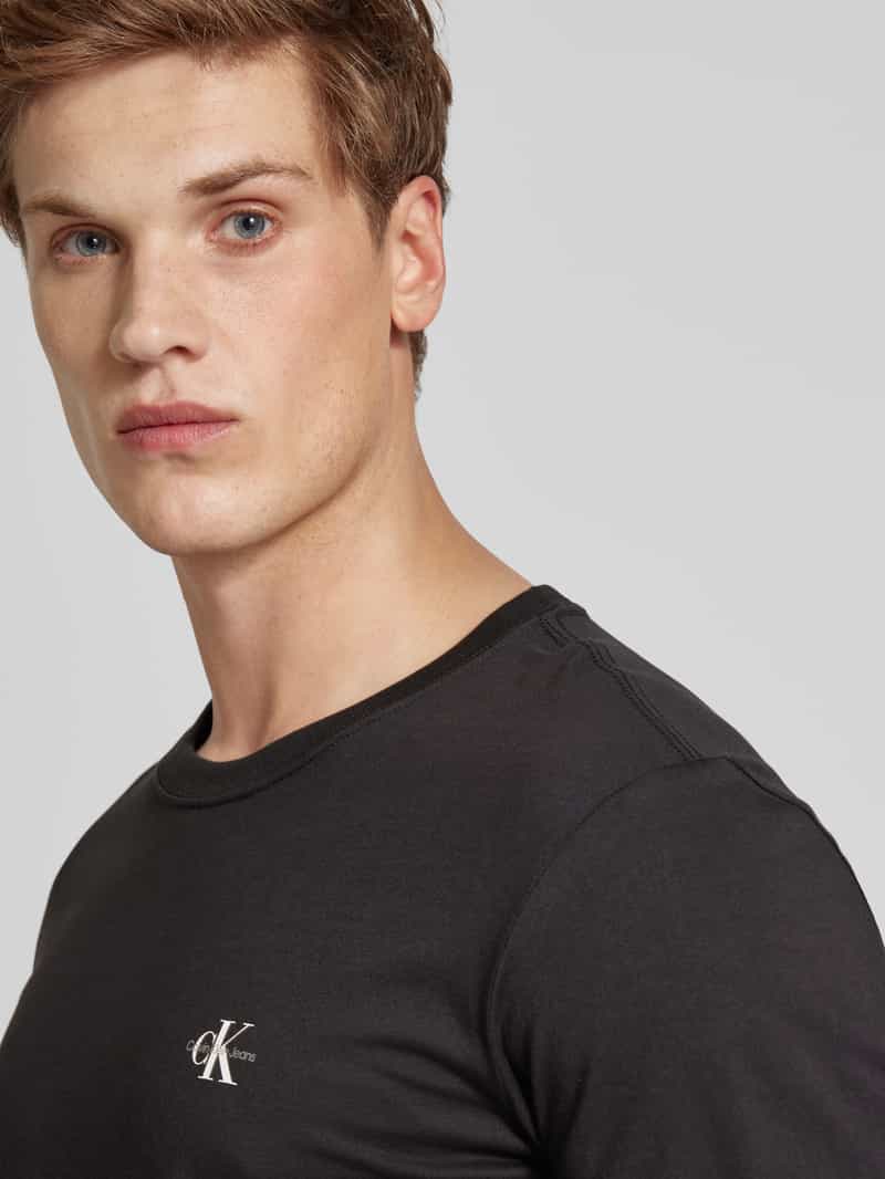 Calvin Klein Jeans T-shirt met labelprint in een set van 2 stuks