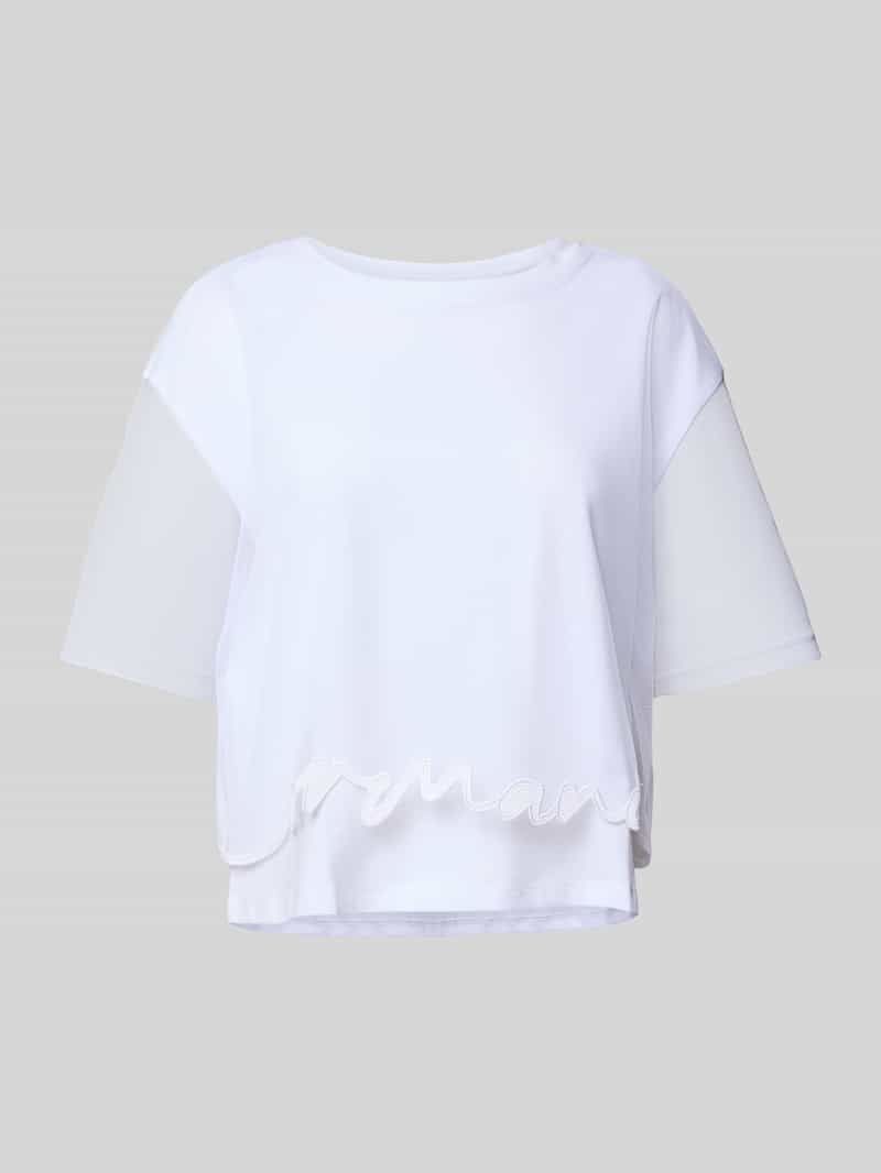 Armani Exchange T-shirt met geribde ronde hals