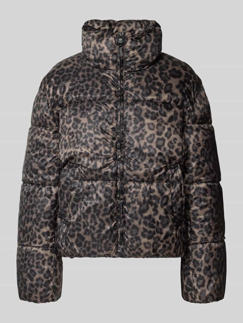 Jake*s Casual Gewatteerd jack in dierenlook met opstaande kraag
