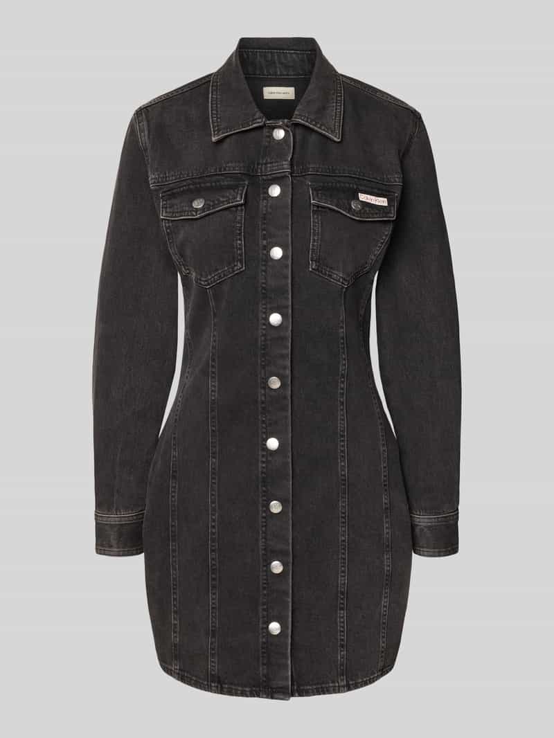 Calvin Klein Jeans Mini-jurk in denimlook met logopatch
