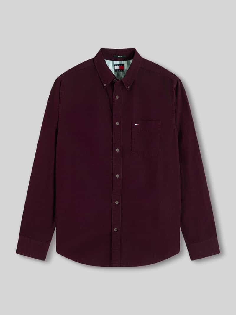 Tommy Jeans Regular fit corduroy overhemd met borstzak