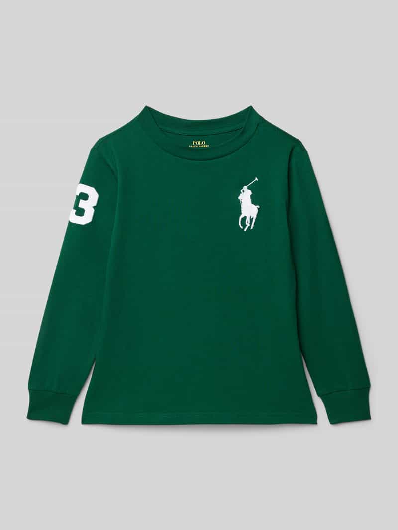 Polo Ralph Lauren Kids Shirt met lange mouwen labelstitching en ronde hals