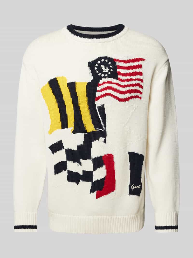 Gant Gebreide pullover met ronde hals